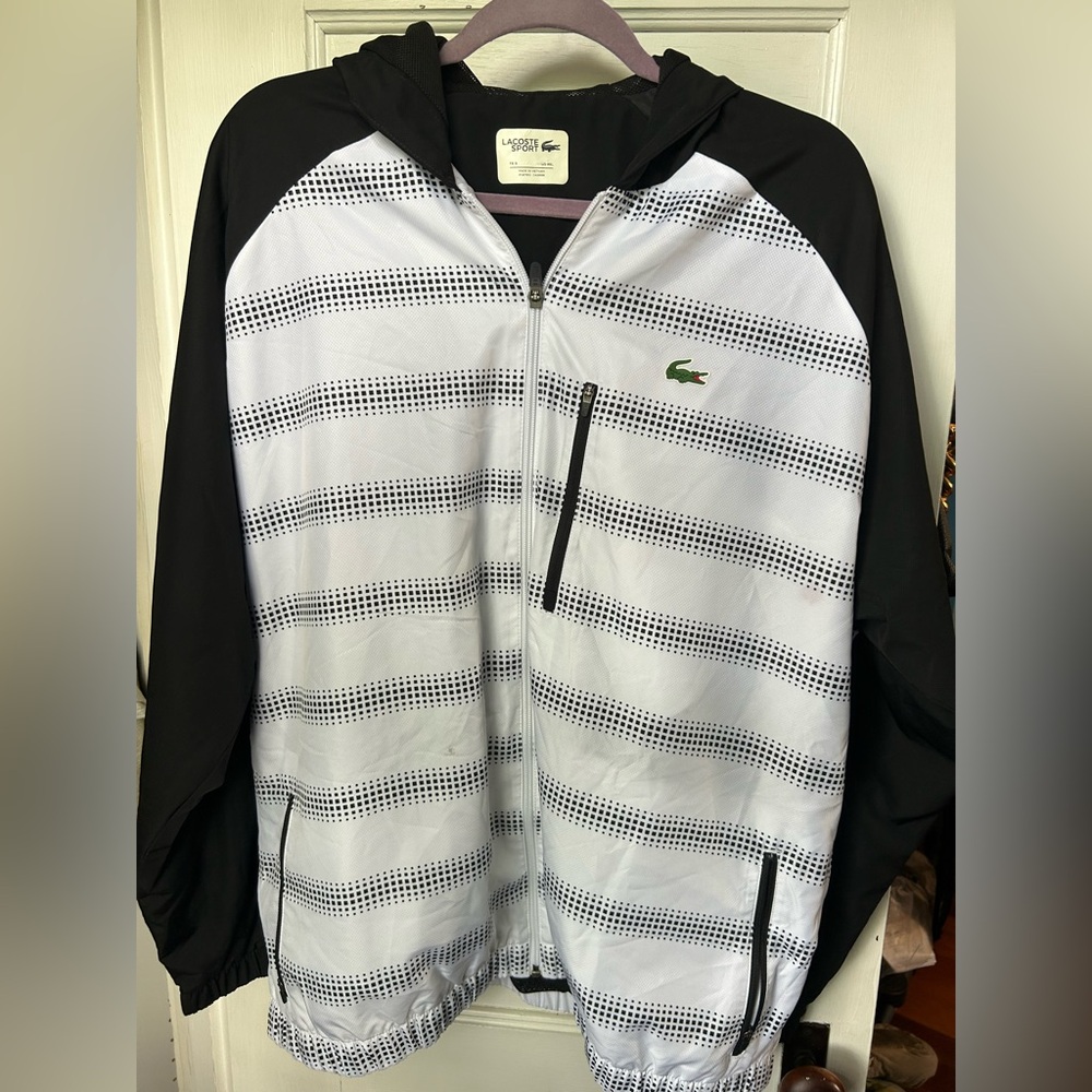 Lacoste Monochrome Striped Hoodie